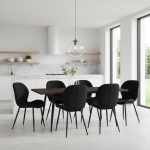 Set masa extensibila Lisabona Wenge cu 6 Scaune Opal Negru