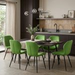 Set masa extensibila Lisabona Wenge cu 6 Scaune Opal Olive