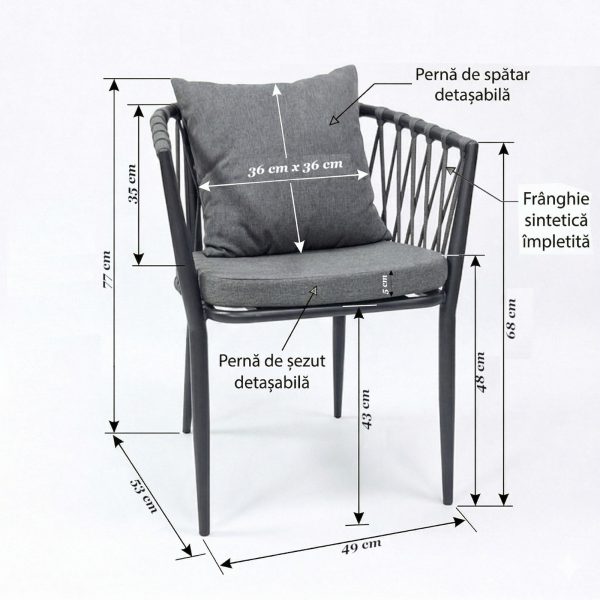 Scaun Avelis dimensiuni