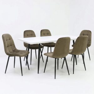 Set masa extensibila Lisabona Alba cu 6 Scaune Gya Maro1