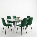 Set masa extensibila Lisabona Alba cu 6 Scaune Gya Verde1
