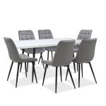 Set masa extensibila Lisabona Alba cu 6 Scaune Oix Gri1