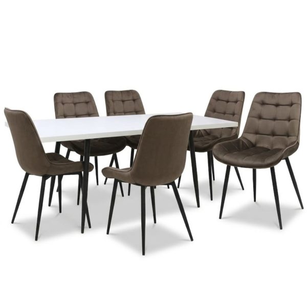 Set masa extensibila Lisabona Alba cu 6 Scaune Oix Maro1
