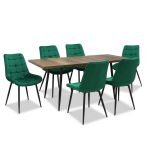 Set masa extensibila Lisabona Nuc cu 6 Scaune Onix Verde1