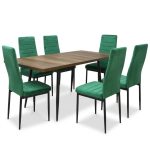 Set masa extensibila Lisabona Nuc cu 6 Scaune Oscar Verde1