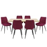 Set masa extensibila Lisabona Stejar cu 6 Scaune Onix Bordo1