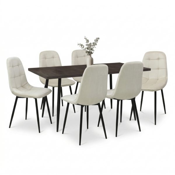 Set masa extensibila Lisabona Wenge cu 6 Scaune Gya Crem1