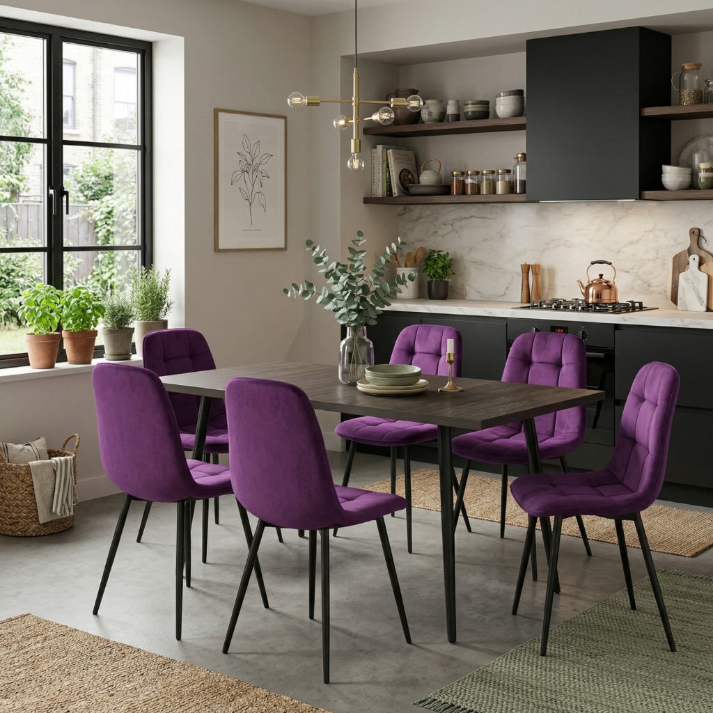 Set masa extensibila Lisabona Wenge cu 6 Scaune Gya Mov