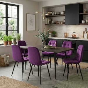 Set masa extensibila Lisabona Wenge cu 6 Scaune Gya Mov