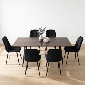 Set masa extensibila Lisabona Wenge cu 6 Scaune Gya Negru