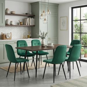 Set masa extensibila Lisabona Wenge cu 6 Scaune Gya Verde