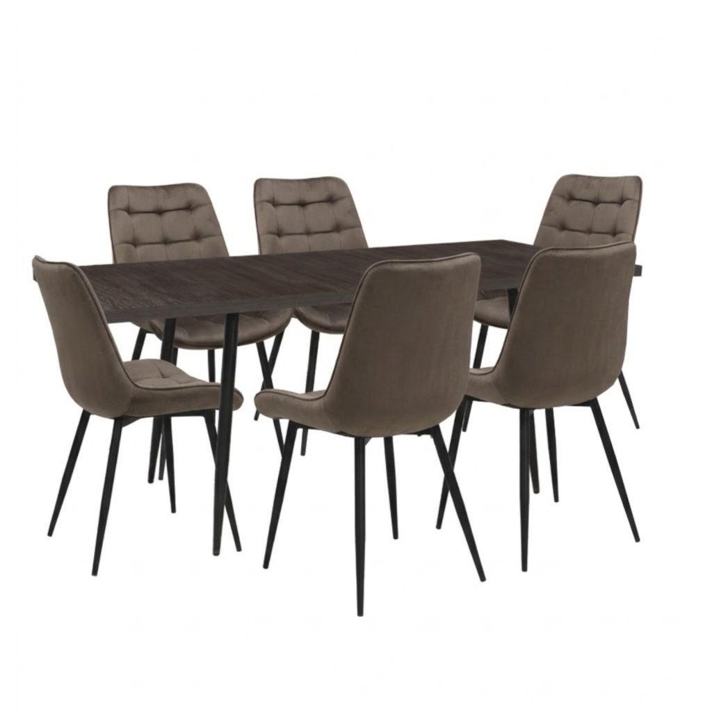 Set masa extensibila Lisabona Wenge cu 6 Scaune Onix Maro1