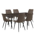 Set masa extensibila Lisabona Wenge cu 6 Scaune Onix Maro1