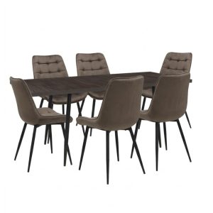 Set masa extensibila Lisabona Wenge cu 6 Scaune Onix Maro1