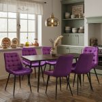 Set masa extensibila Lisabona Wenge cu 6 Scaune Onix Mov