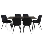 Set masa extensibila Lisabona Wenge cu 6 Scaune Onix Negru1
