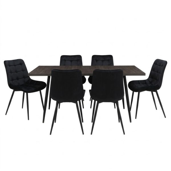 Set masa extensibila Lisabona Wenge cu 6 Scaune Onix Negru1