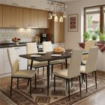 Set masa extensibila Lisabona Wenge cu 6 Scaune Oscar Crem