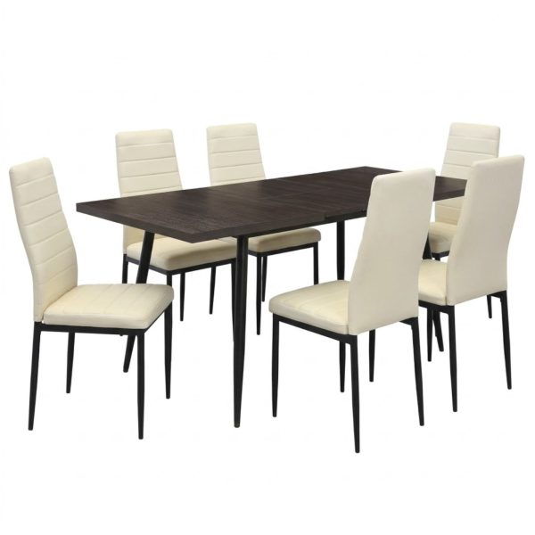Set masa extensibila Lisabona Wenge cu 6 Scaune Oscar Crem1