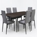Set masa extensibila Lisabona Wenge cu 6 Scaune Oscar Gri1