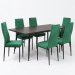 Set masa extensibila Lisabona Wenge cu 6 Scaune Oscar Verde1