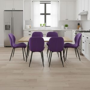 Set masa extensibila Lisabona stejar cu 6 Scaune Opal Mov