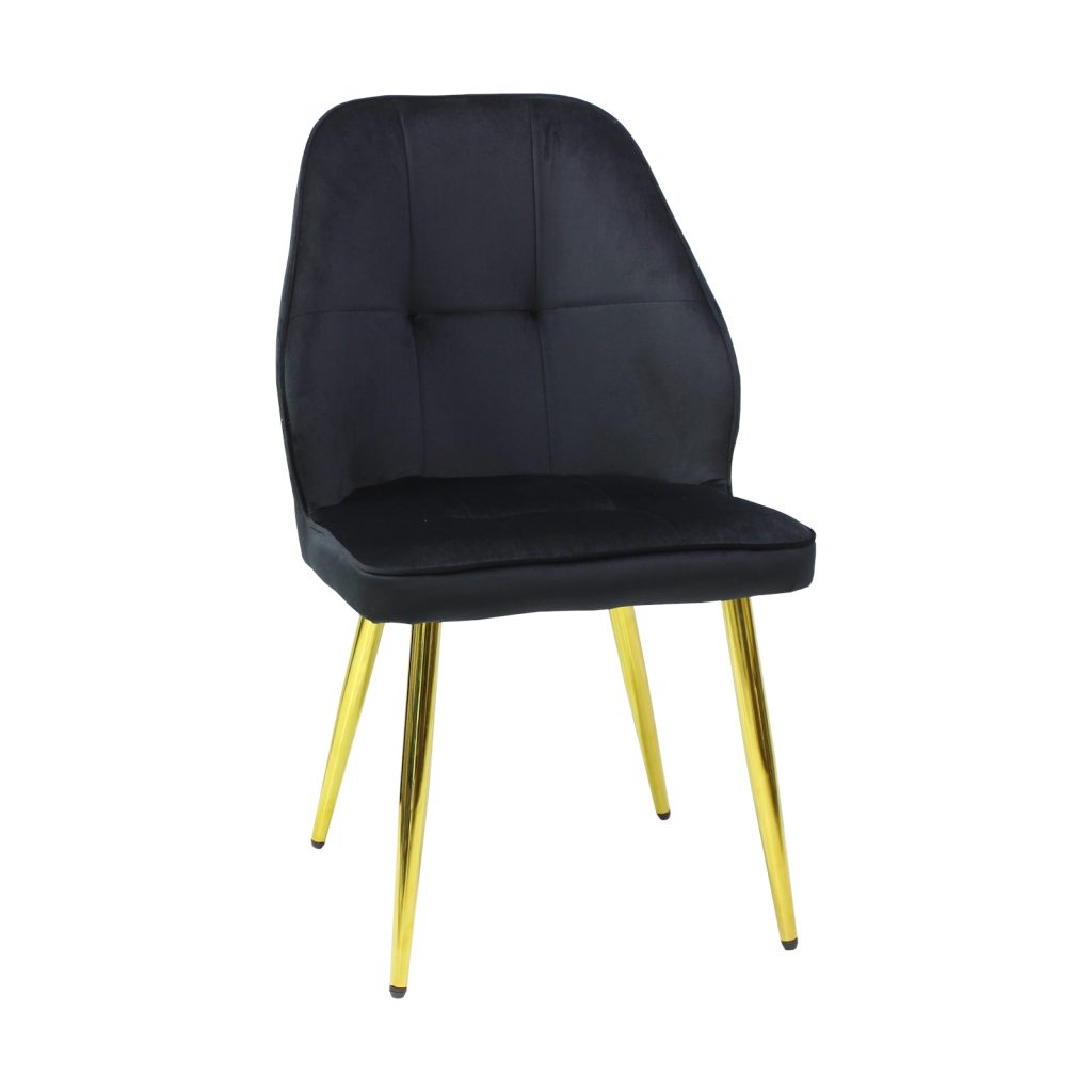 Scaun Elira Negru Picior Auriu1