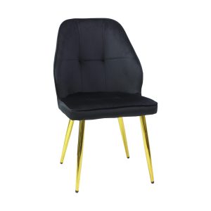 Scaun Elira Negru Picior Auriu1