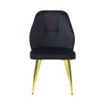 Scaun Elira Negru Picior Auriu2