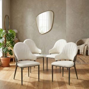 Set 4 Scaune Adonis Crem Maro