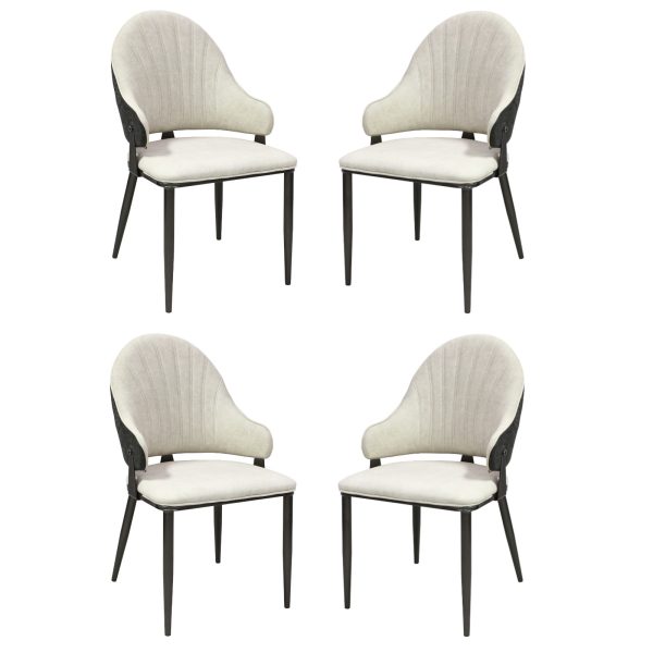 Set 4 Scaune Adonis Crem Negru1