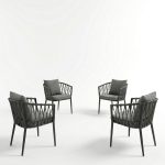 Set 4 Scaune Avelis Gri Pentru Gradina sau Terasa1