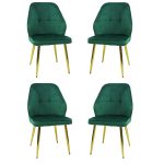 Set 4 Scaune Elira Verde Picior Auriu1