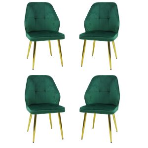 Set 4 Scaune Elira Verde Picior Auriu1
