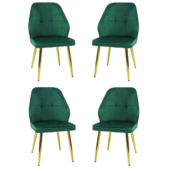 Set 4 Scaune Elira Verde Picior Auriu1
