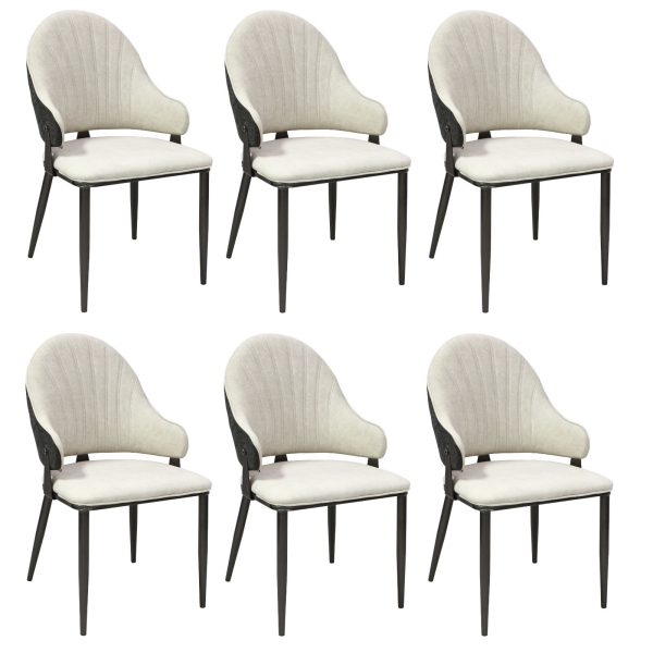 Set 6 Scaune Adonis Crem Negru1