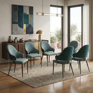 Set 6 Scaune Adonis Verde Verde Inchis