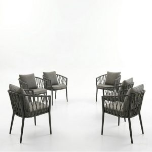 Set 6 Scaune Avelis Gri Pentru Gradina sau Terasa1