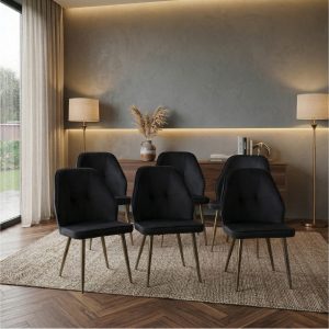 Set 6 Scaune Elira Negru