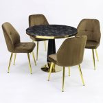 Set Masa Berlin Gold cu 4 Scaune Elira Maro1