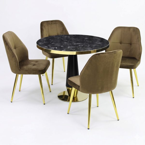 Set Masa Berlin Gold cu 4 Scaune Elira Maro1