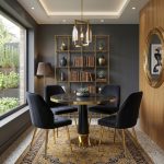 Set Masa Berlin Gold cu 4 Scaune Elira Negru