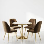 Set Masa Lyma Gold 80 cm cu 4 Scaune Elira Maro1