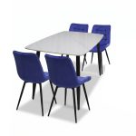 Set Masa fixa Atlas Alba Figure cu 4 Scaune Onix Albastru1