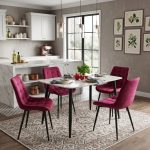 Set Masa fixa Atlas Alba Figure cu 4 Scaune Onix Bordo