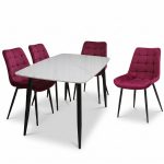 Set Masa fixa Atlas Alba Figure cu 4 Scaune Onix Bordo1