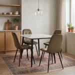 Set Masa fixa Atlas Marble Alb cu 4 Scaune Gya Maro