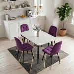 Set Masa fixa Atlas Marble Alb cu 4 Scaune Gya Mov