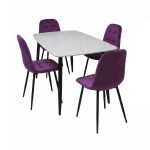 Set Masa fixa Atlas Marble Alb cu 4 Scaune Gya Mov1