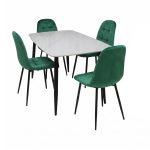 Set Masa fixa Atlas Marble Alb cu 4 Scaune Gya Verde1